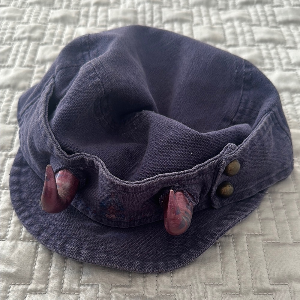 Purple / Blue Hat with Horn Accents Boutique Made